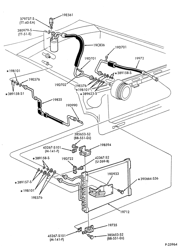 AC HOSES & TUBES-4 cyl. - 2.3L-F