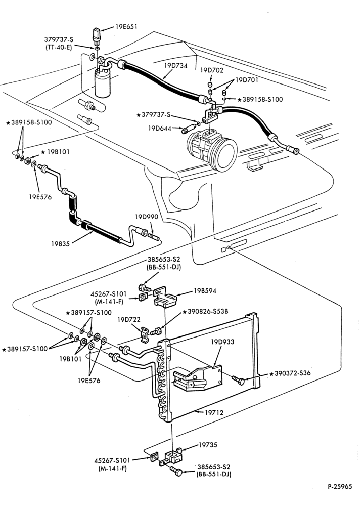 AC HOSES & TUBES-4 cyl. - 2.3L-F