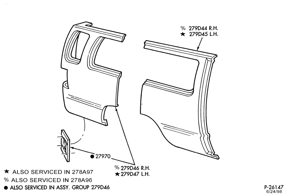 S/M - SHEET METAL-Upper body sheet metal repair panels - rear quarter - R.H. & L.H. - without sliding cargo door-E150/350,E(Super Duty)