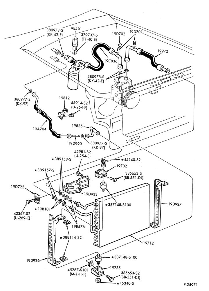 AC HOSES & TUBES-4 cyl. - 2.3L-G,MF
