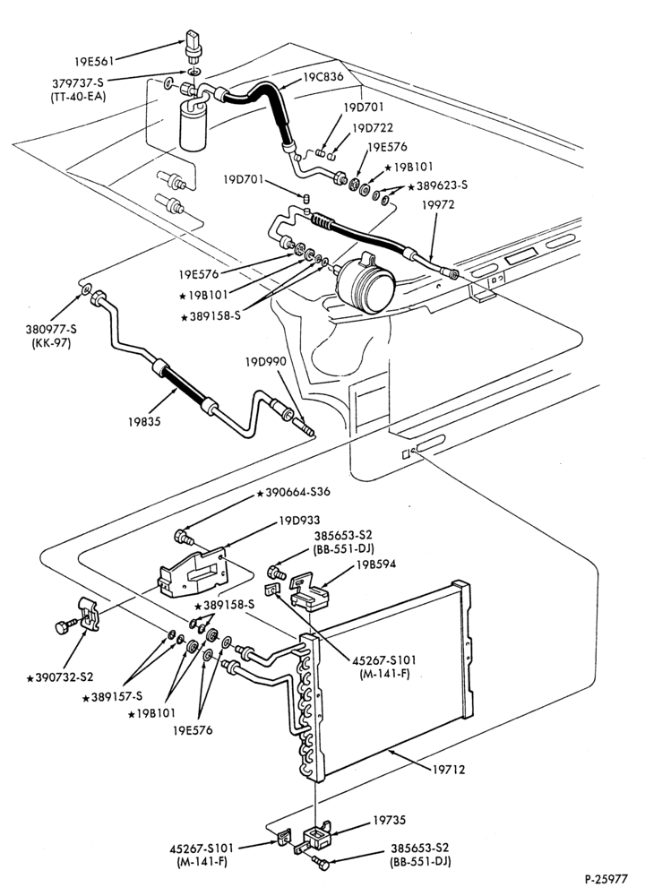 AC HOSES & TUBES-4 cyl. - 2.3L - Turbo-S,MF