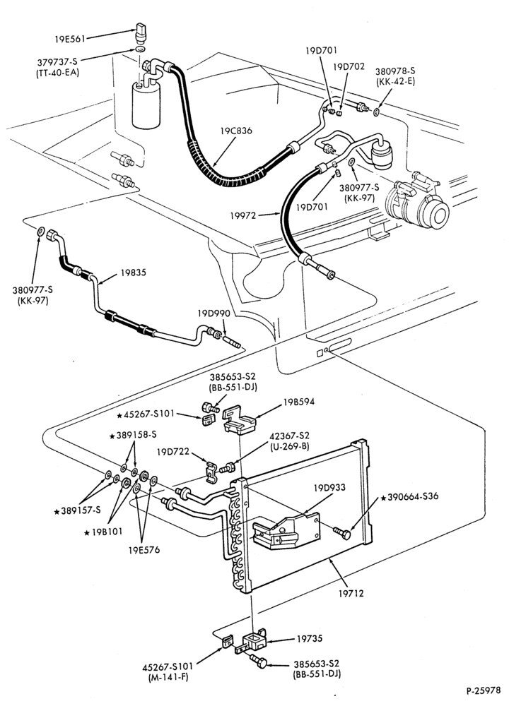 AC HOSES & TUBES-8 cyl. - 5.0L-S,MF