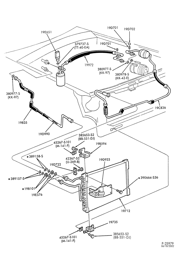 AC HOSES & TUBES-8 cyl. - 5.0L-S,MF