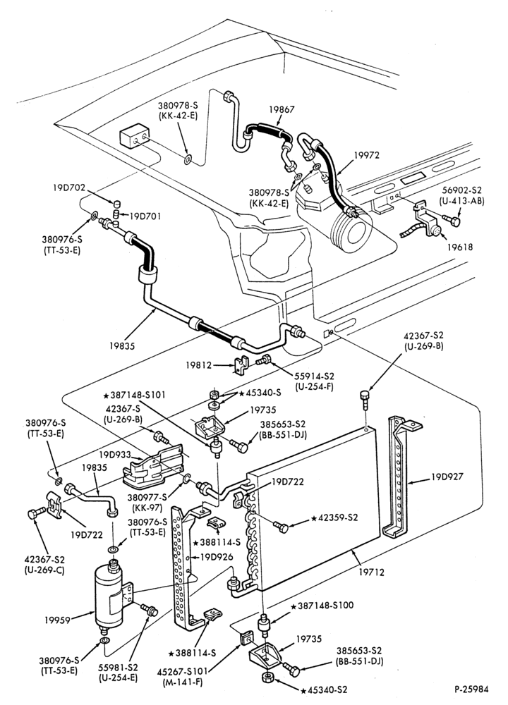 AC HOSES & TUBES-4 cyl. - 2.3L - Turbo-P,MP