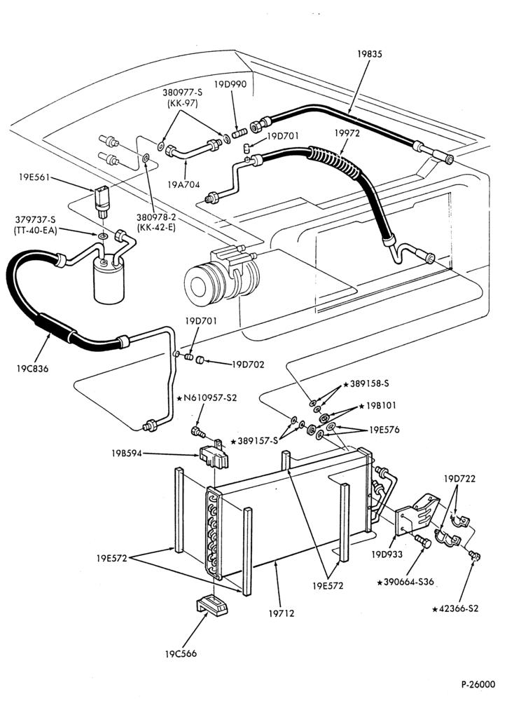 AC HOSES & TUBES-4 cyl. - 1.6L-W,MW