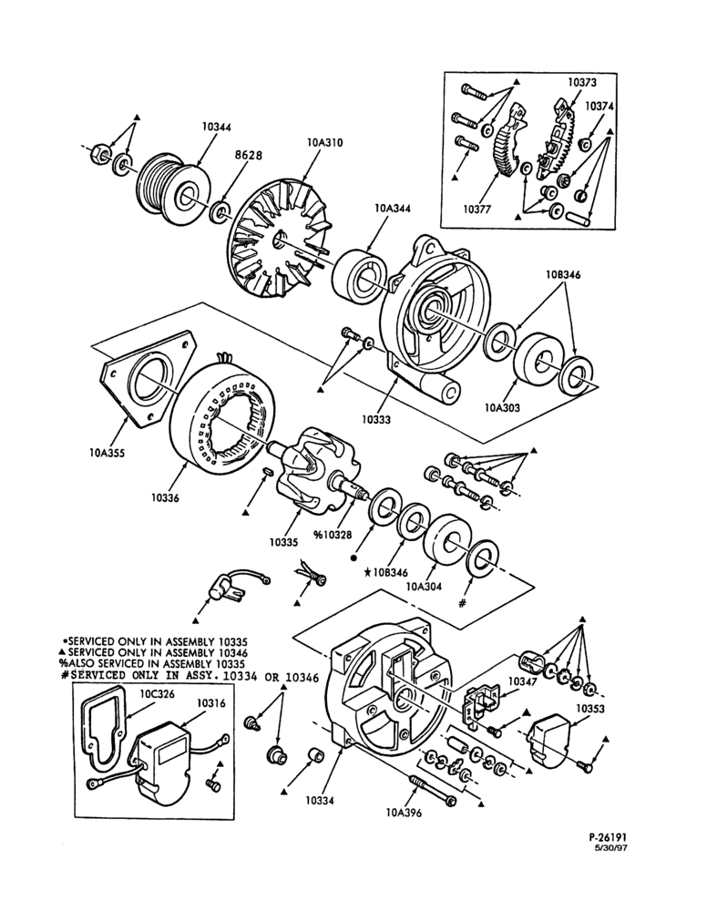 STARTER, IGNITION AND HEADLAMP SWITCHES-Alternator - Motorola 130 amp.