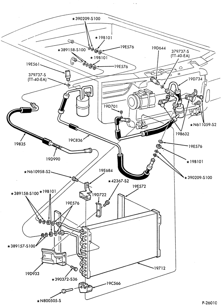AC HOSES & TUBES-6 cyl. - 3.0L-E,ME