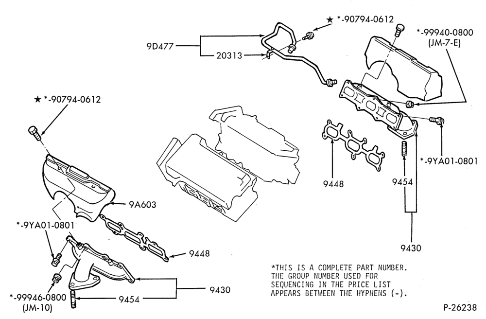 90.1 - 6 CYL. 2.5L-Manifold installation - exhaust manifold
