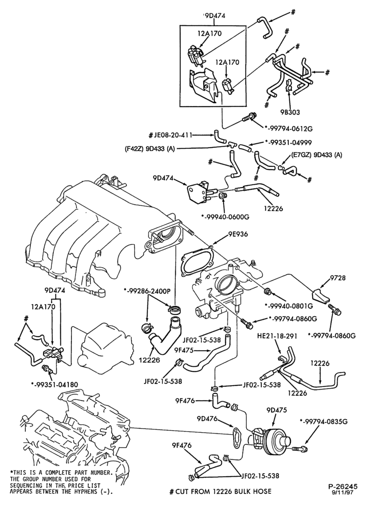94.5 - 6 CYL. 2.5L-Emission system - exhaust gas recirculation - (E.G.R.)