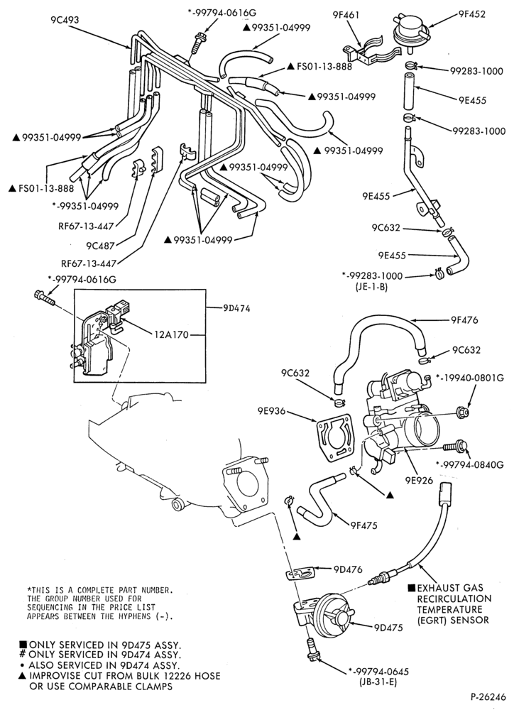 94.4 - 4 CYL. 2.0L-Emission system - exhaust gas recirculation - (E.G.R.)