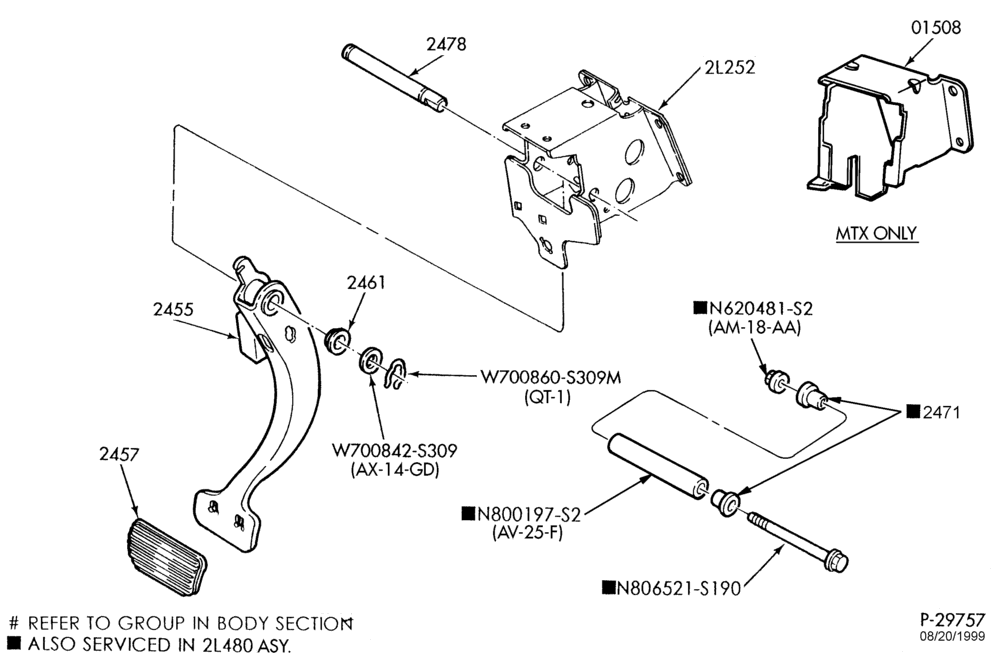 23 - BRAKES-Brake Pedal Installation - A/T