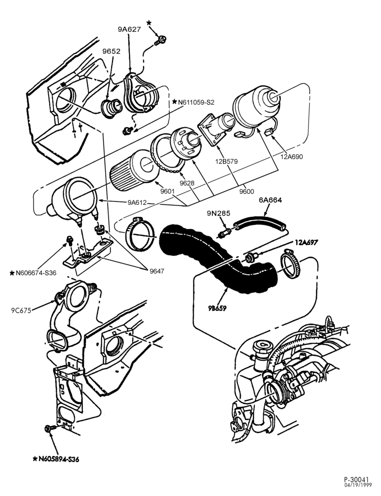 96 - 6 CYL. 4.0L - OHV-Air cleaner