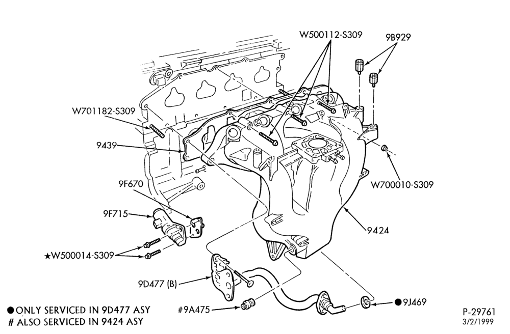 93 - 4 CYL. 2.0L-Manifold installation - intake manifold