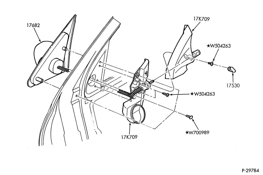 176.2 - SPEEDOMETER, BUMPERS, MIRRORS AND WIPERS-Mirror - outside - manual
