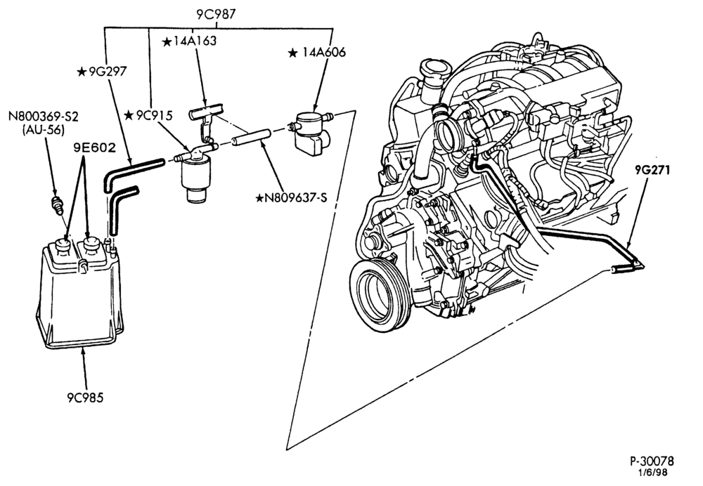 96.1 - 6 CYL. 4.0L - OHV-Fuel vapor canister & related parts - ""From 11/94''