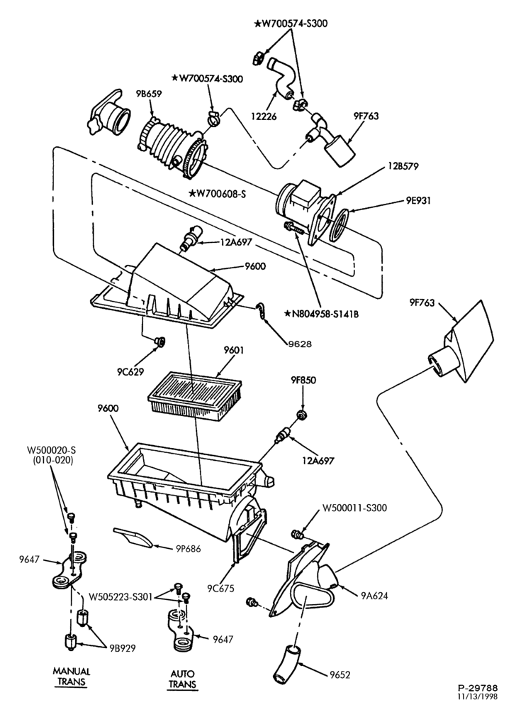 96 - 6 CYL. 2.5L-Air cleaner
