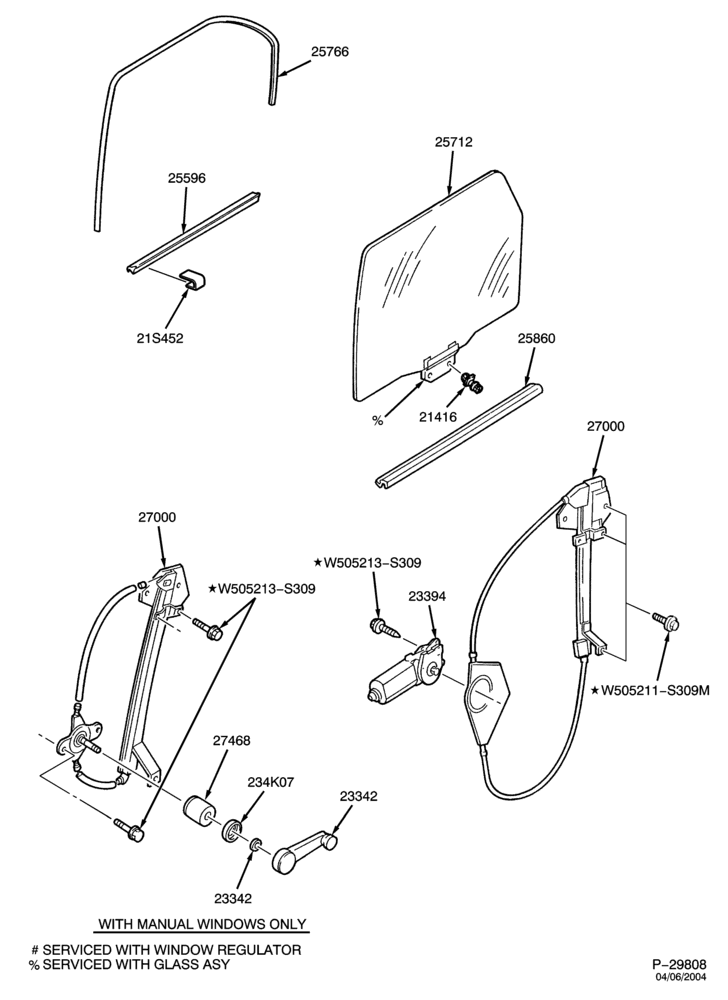 240 - BODY SIDES AND QUARTER-Rear door - window mechanism