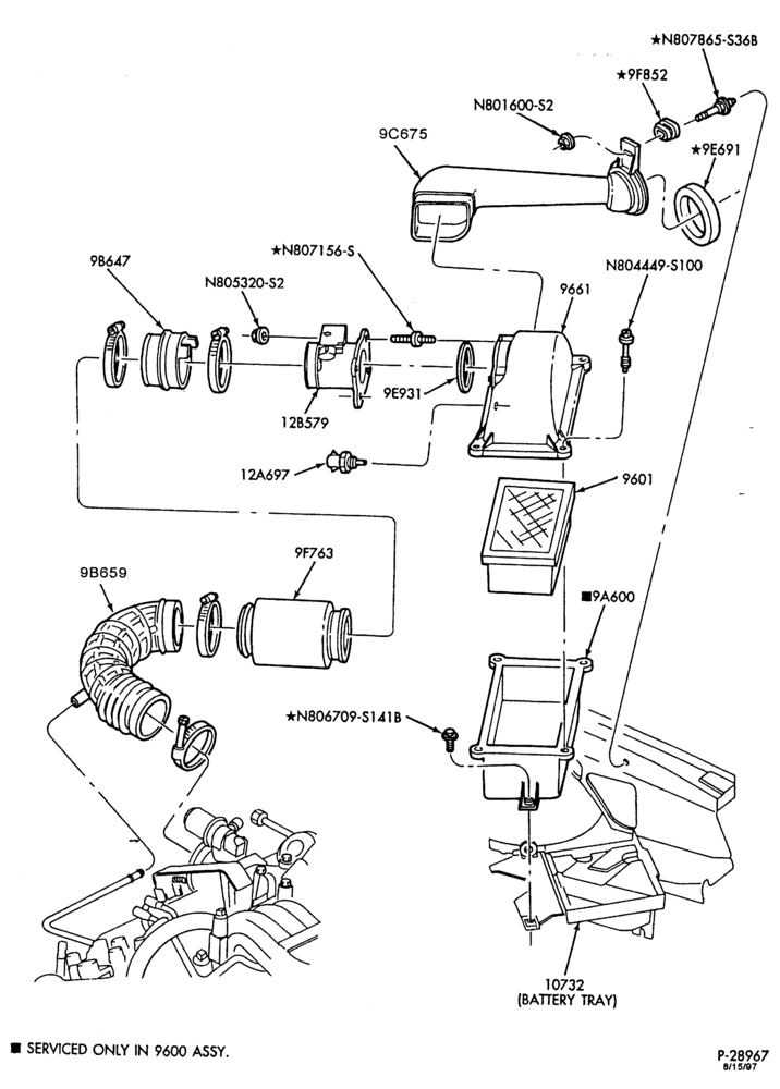 96 - 6 CYL. 3.8L-Air cleaner