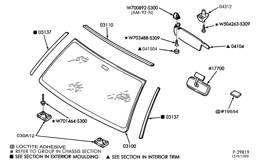 030 - BODY FRONT-Windshield and rear view mirror