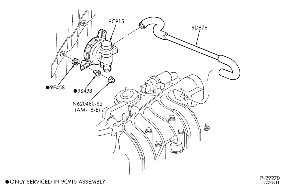 96.1 - 6 CYL. 3.0L-Fuel vapor management valve