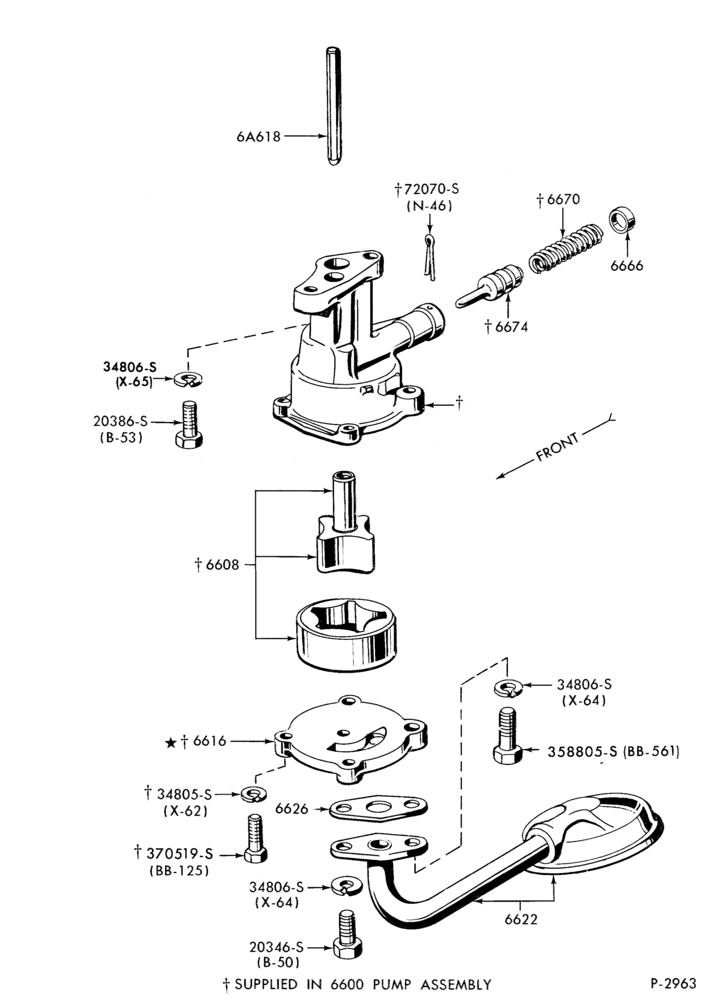 66 - 6 CYL. 3.3L (200 C.I.D.)-Oil pump