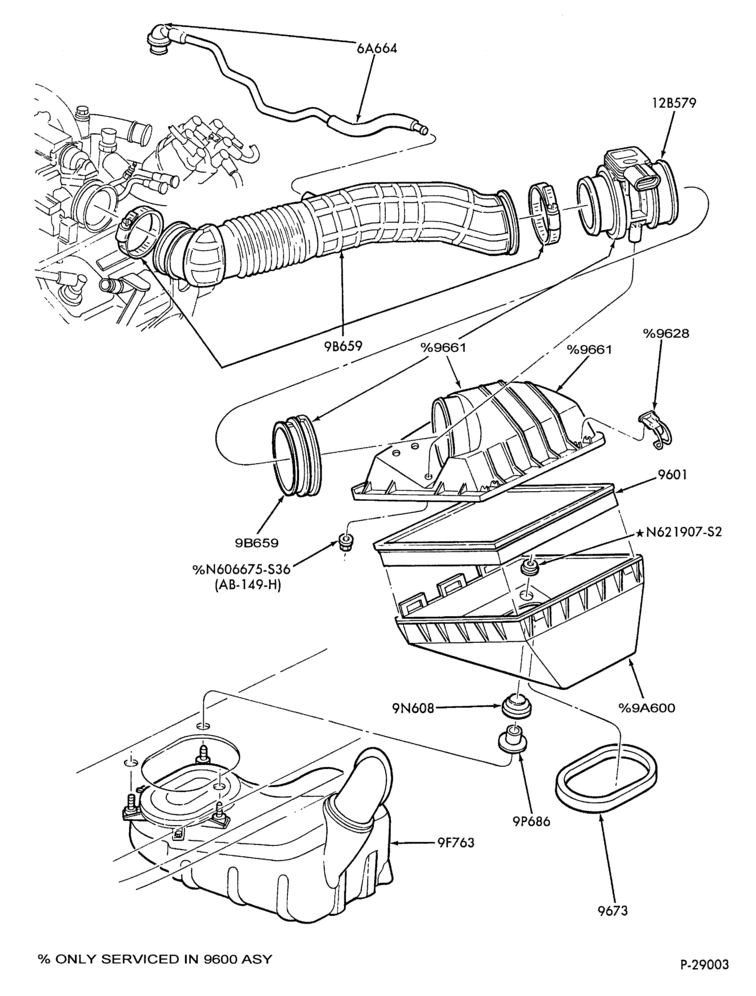 96 - 6 CYL. 3.8L-Air cleaner
