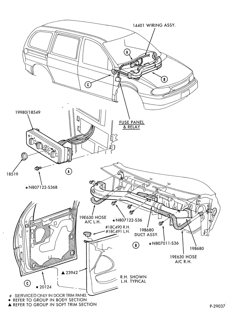 195 - AIR CONDITIONING-Defroster - Front door window & related parts-TW