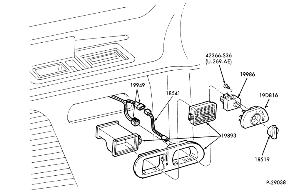 195 - HEATERS-Bezels, controls & ducts - auxiliary - rear-TW