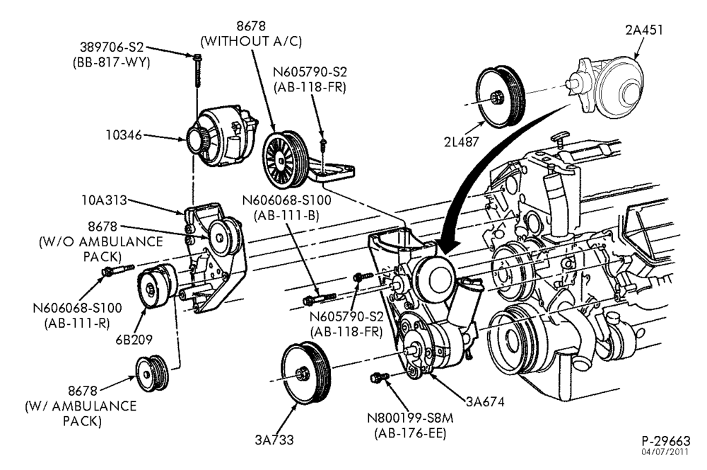 23 - BRAKES-Vacuum pump, tensioner assembly & related parts - turbo direct injection-L1