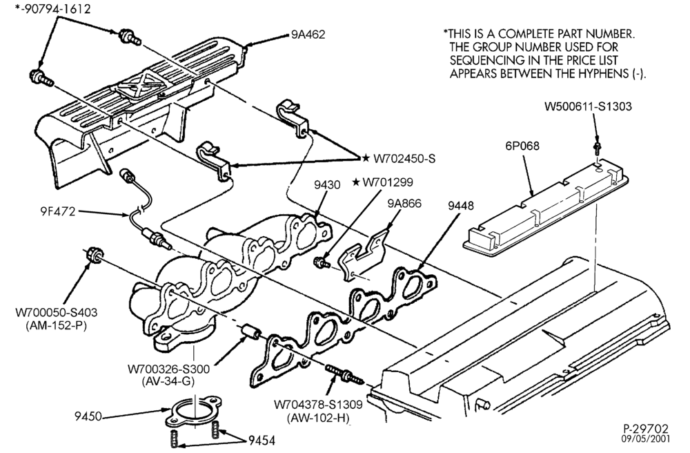 90.1 - 4 CYL. 2.0L-Manifold installation - exhaust manifold