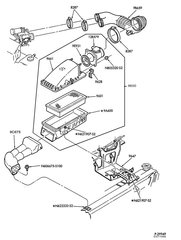 96 - 6 CYL. 4.9L - GAS-Air cleaner