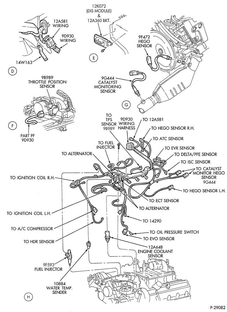 94.9 - 8 CYL. 4.6L-Powertrain control module (P.C.M.) - Page B