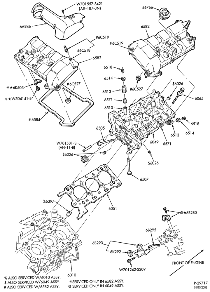 60.2G - 6 CYL. 2.5L - DOHC-Valves, cover and related parts