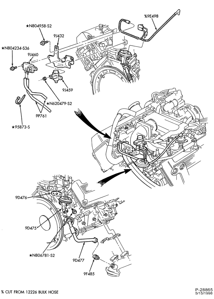 94.6 - 8 CYL. 4.6L-Emission system - exhaust gas recirculation (E.G.R.)