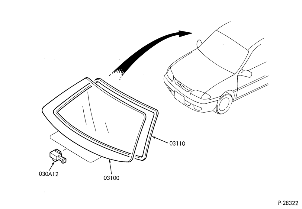 030 - BODY FRONT-Windshield
