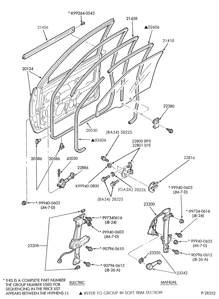 230 - BODY SIDES AND QUARTER-Window parts - front door