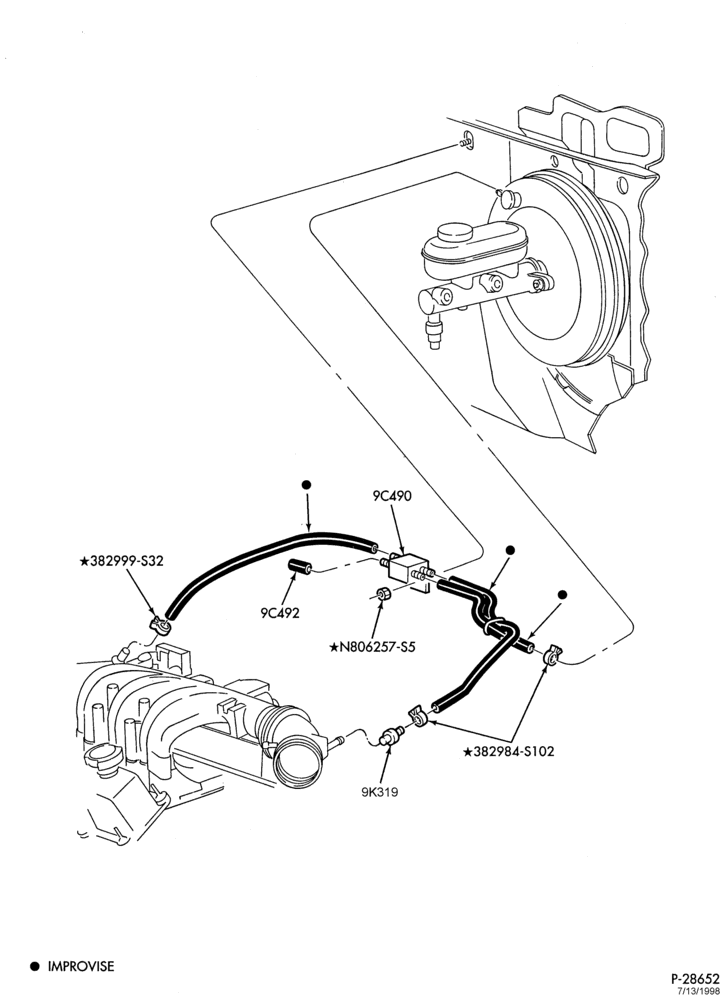 90 - 6 CYL. 3.0L - EXC. SOHC-Vacuum system & related parts