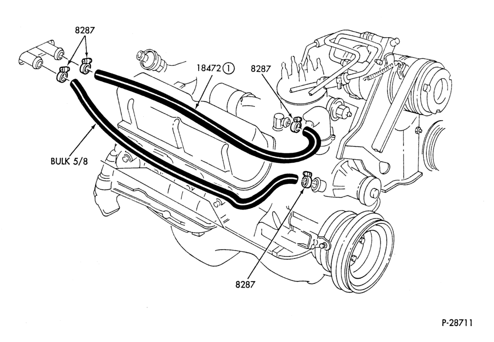 HEATER HOSES & TUBES-8 cyl. - 4.2L & 5.0L-F,J