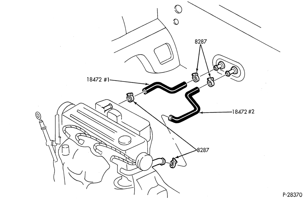 184 - HEATERS-Heater hose - 4 cyl. 1.3L