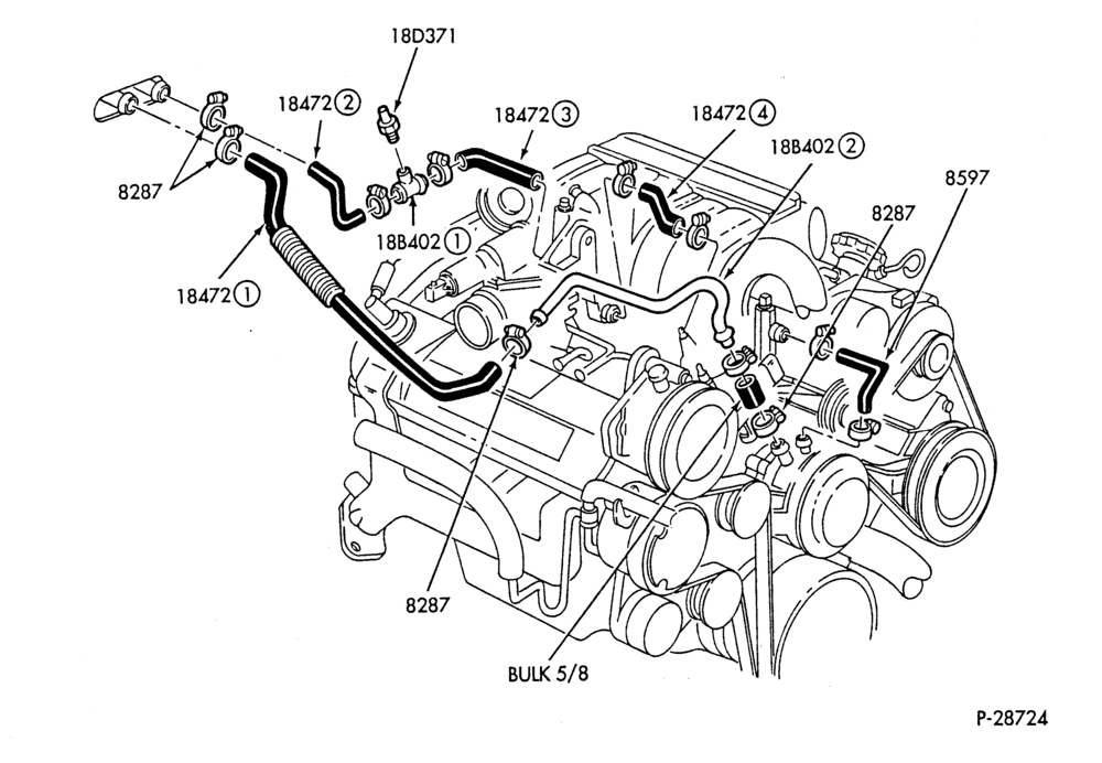 HEATER HOSES & TUBES-6 cyl. - 3.8L - w/ATC-S,MF