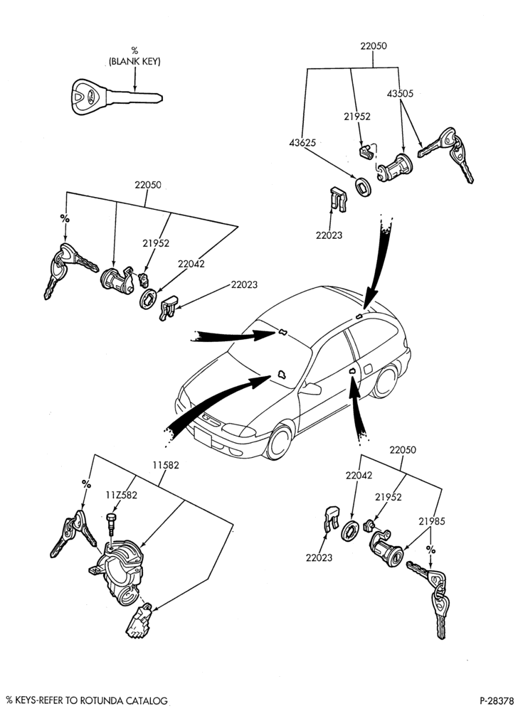 230.2 - BODY SIDES AND QUARTER-Lock & key sets