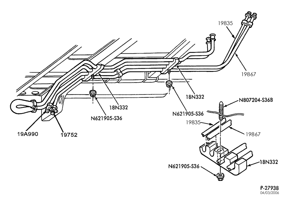 AIR CONDITIONING-Condenser & hoses - integral - with aux. a/c-E150/350, E550, E(Super Duty)