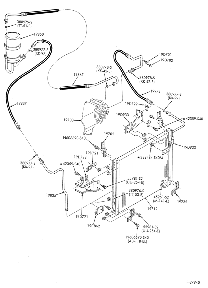 AC HOSES & TUBES-8 cyl. - 5.0L-F & U