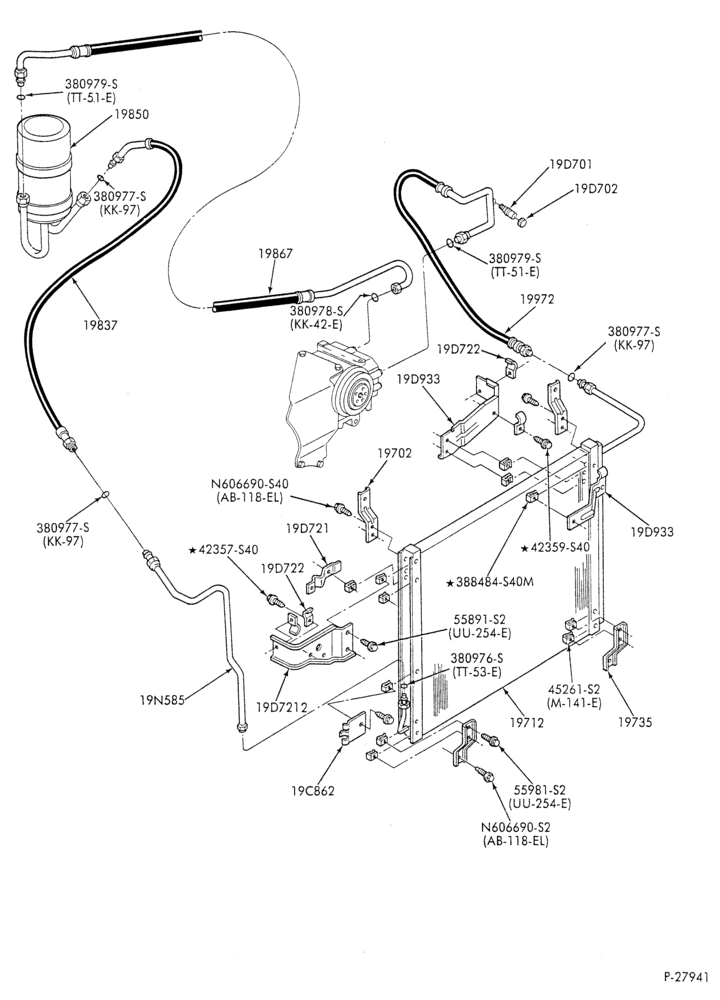 AC HOSES & TUBES-8 cyl. - 5.8L-F & U