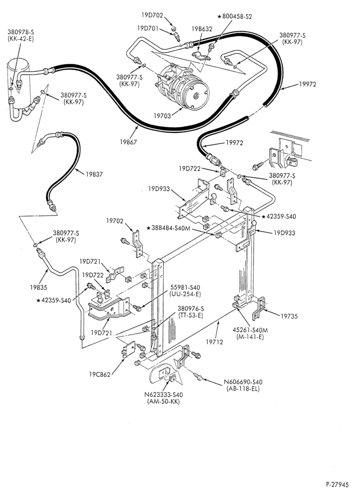 AC HOSES & TUBES-6 cyl. - 3.8L-F & U
