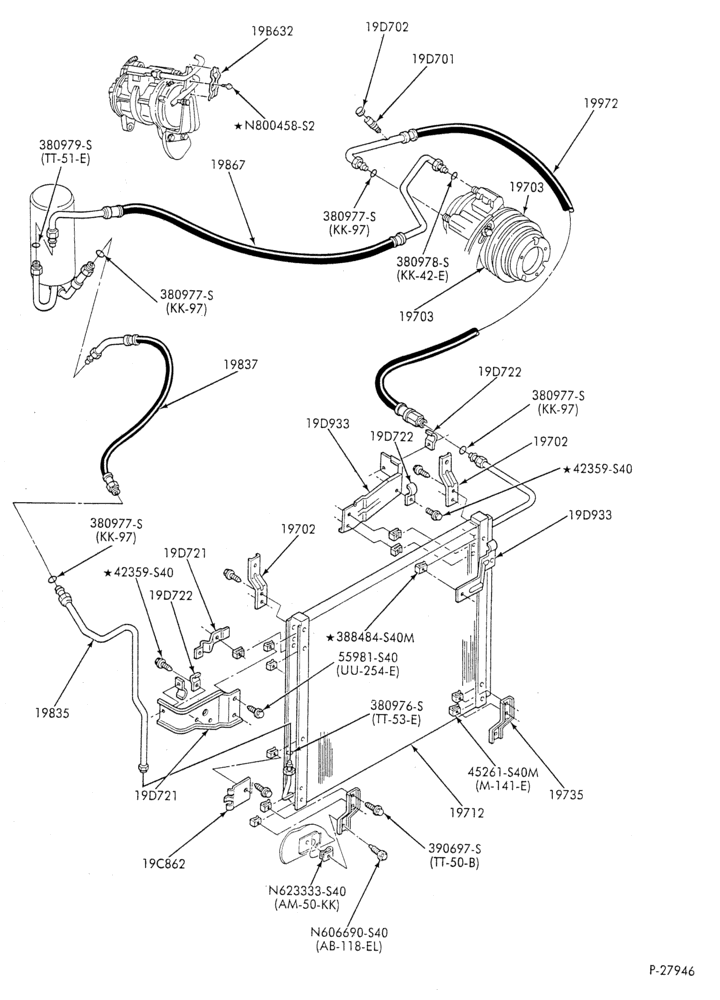 AC HOSES & TUBES-6 cyl. - 4.9L-F & U
