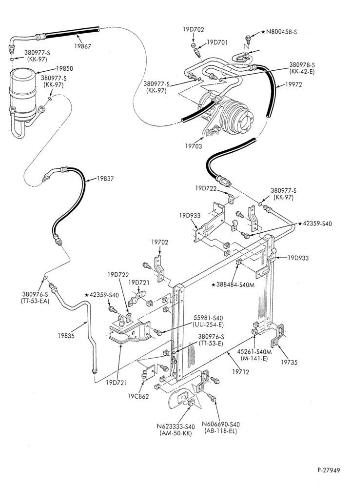 AC HOSES & TUBES-8 cyl. - 6.6L-F & U