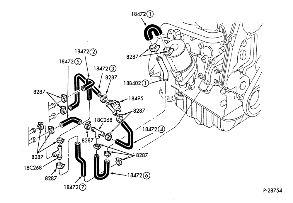 HEATER HOSES & TUBES-4 cyl. - 2.0L - Diesel - High Capacity-W,MW,C
