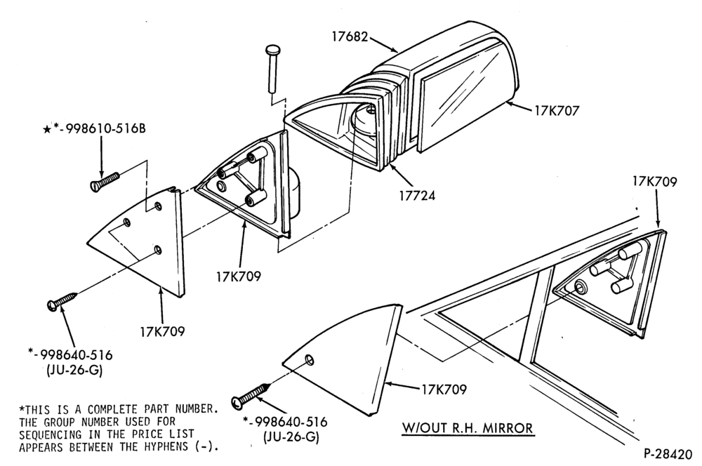 176.2 - SPEEDOMETER, BUMPERS, MIRRORS AND WIPERS-Mirror - outside - manual