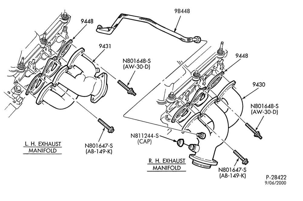90.1 - 6 CYL. 3.8L-Manifold installation - exhaust